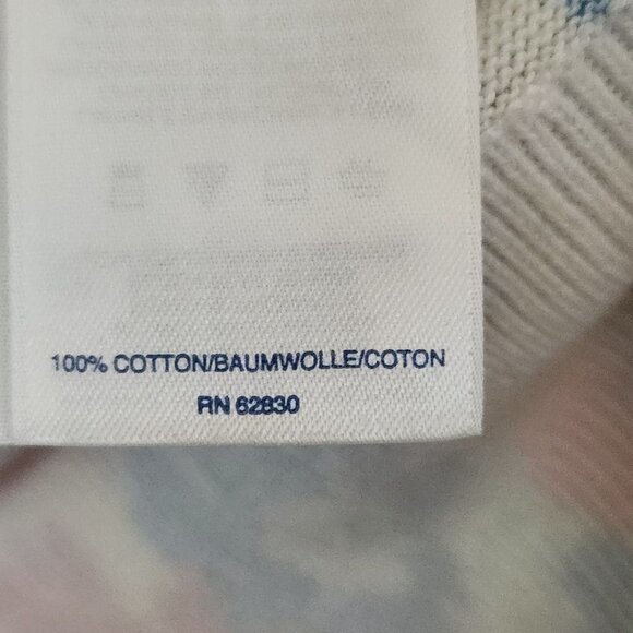 Lands End Stunning Rose Print Cotton Sweater Size S - Picture 6 of 6